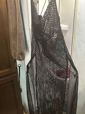 Fashion Nova Black Crochet Swim Coverup